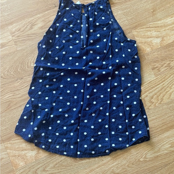 Bundle 4 for $20 Navy Blue Polka Dot Sleeveless Top - Picture 3 of 3
